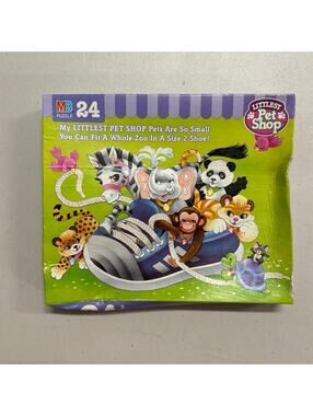 Vintage LITTLEST PET SHOP Pets So Small Shoe 24 PC Puzzle Milton Bradley 1993 MB